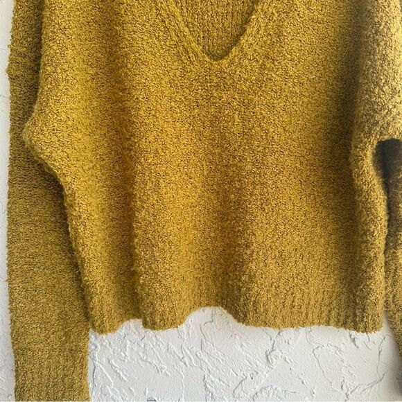 Free People Mustard V-Neck Sweater - Picture 3 of 6